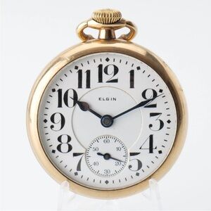 Rare 105yrOld Elgin 21J Class-A RR Approved Father Time GF Pocket Watch. Runs!!